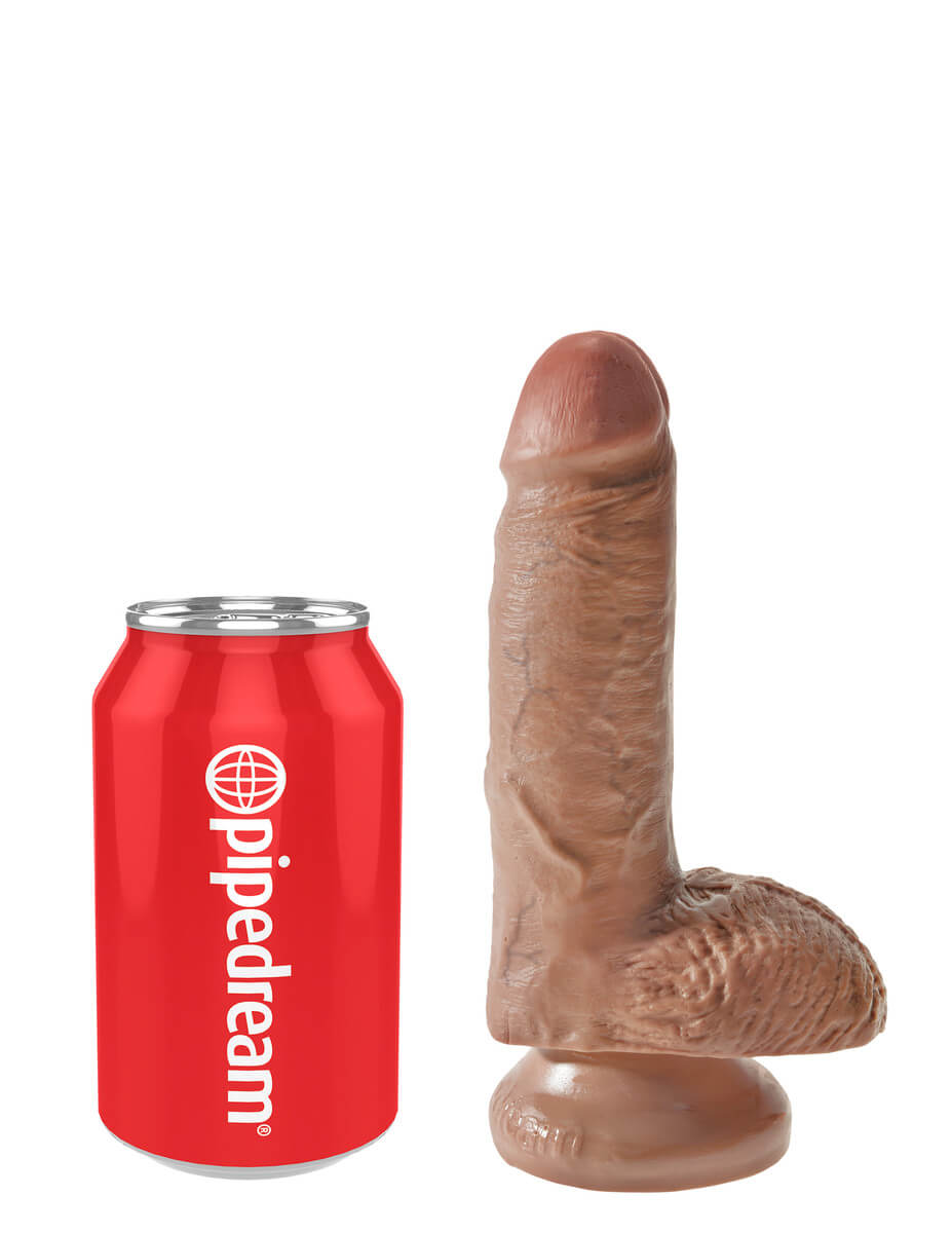 King Cock 7 Inch with Balls - Tan