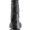 King Cock 8 Inch with Balls - Black
