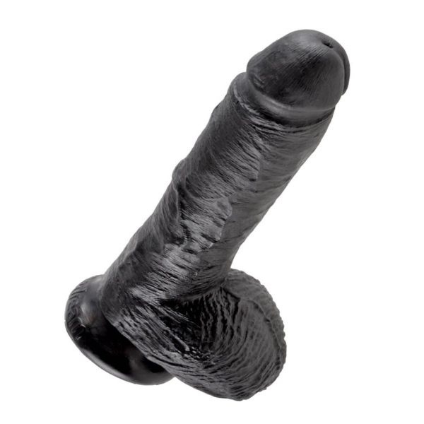 King Cock 8 Inch with Balls - Black