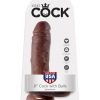 King Cock 8 Inch with Balls - Brown